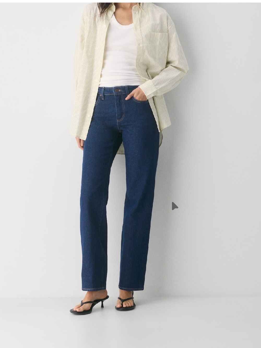 Aritzia No-Stress Dark Indigo Straight-Leg Jeans - Women's